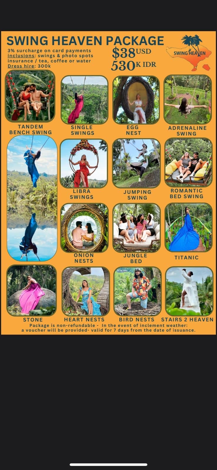 Swing Heaven Bali near Ubud: Prices, Spots & Pickup 2026