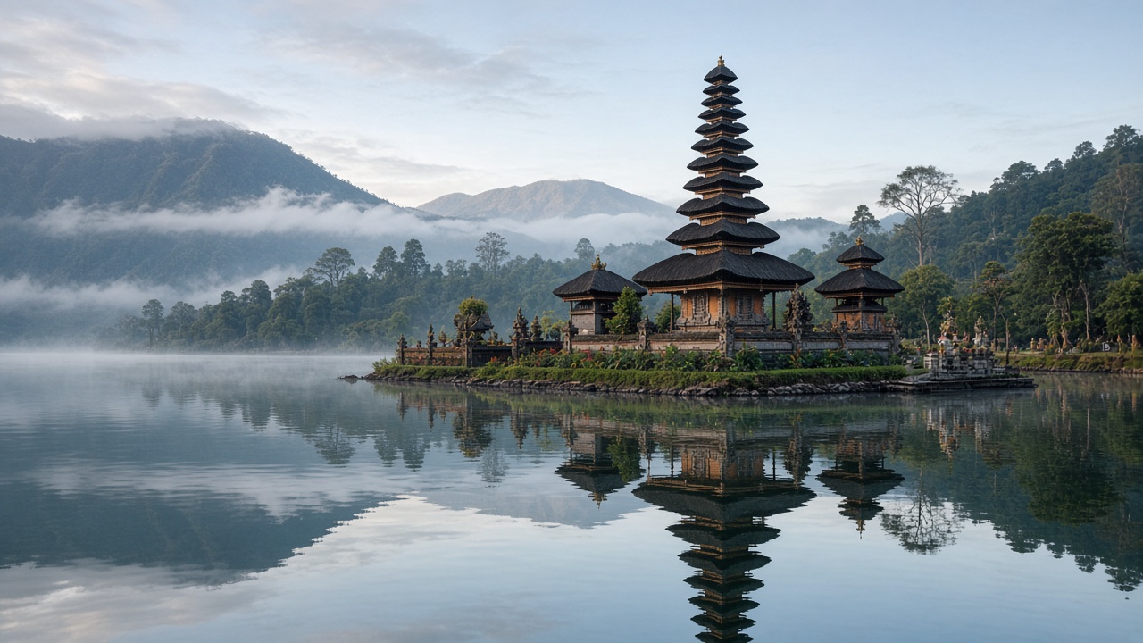 Ulun Danu Beratan lake temple in North Bali